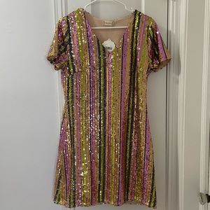 Multicolor Striped Sequin Dress Alter’d State